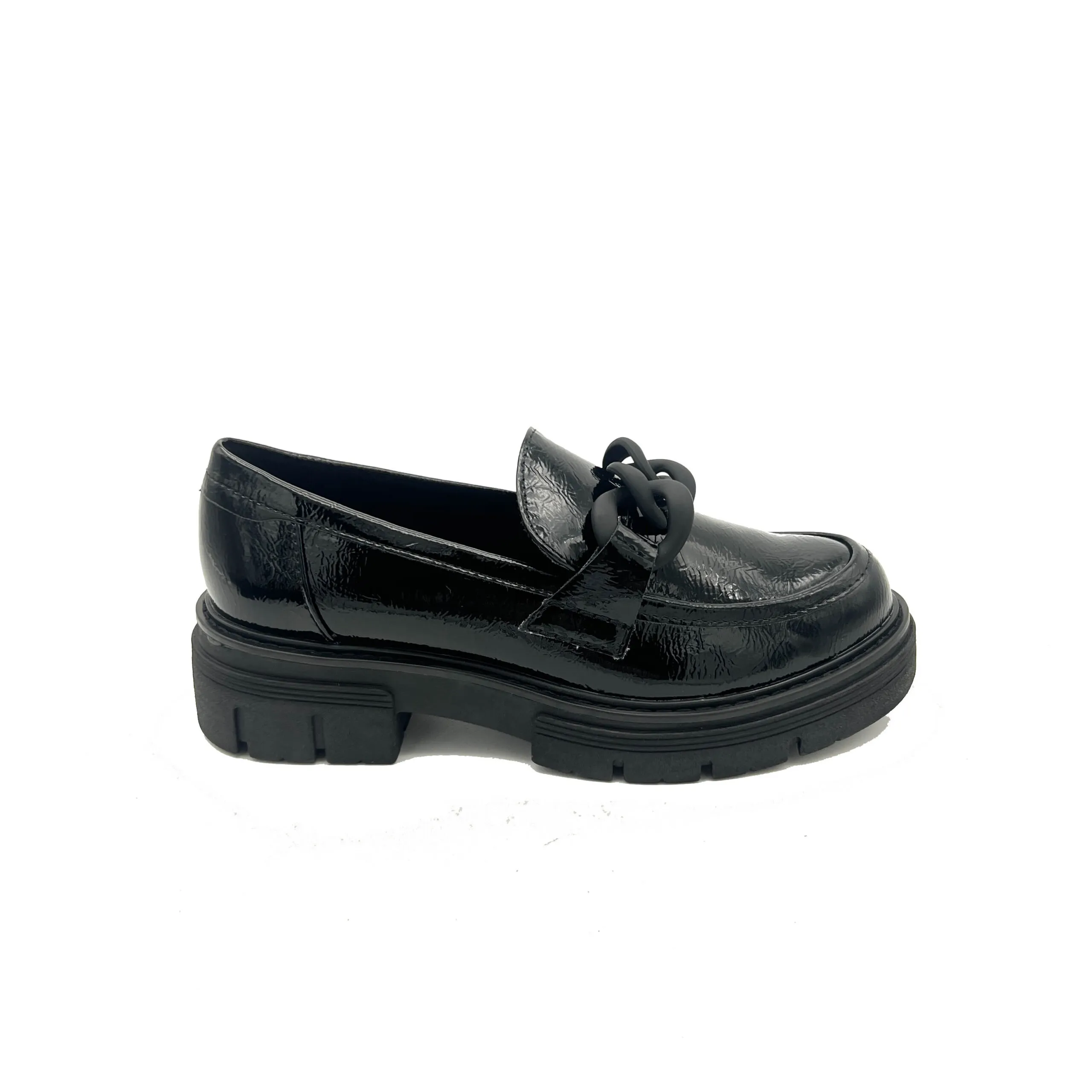 Marco Tozzi mocassino in vernice con accessorio Black