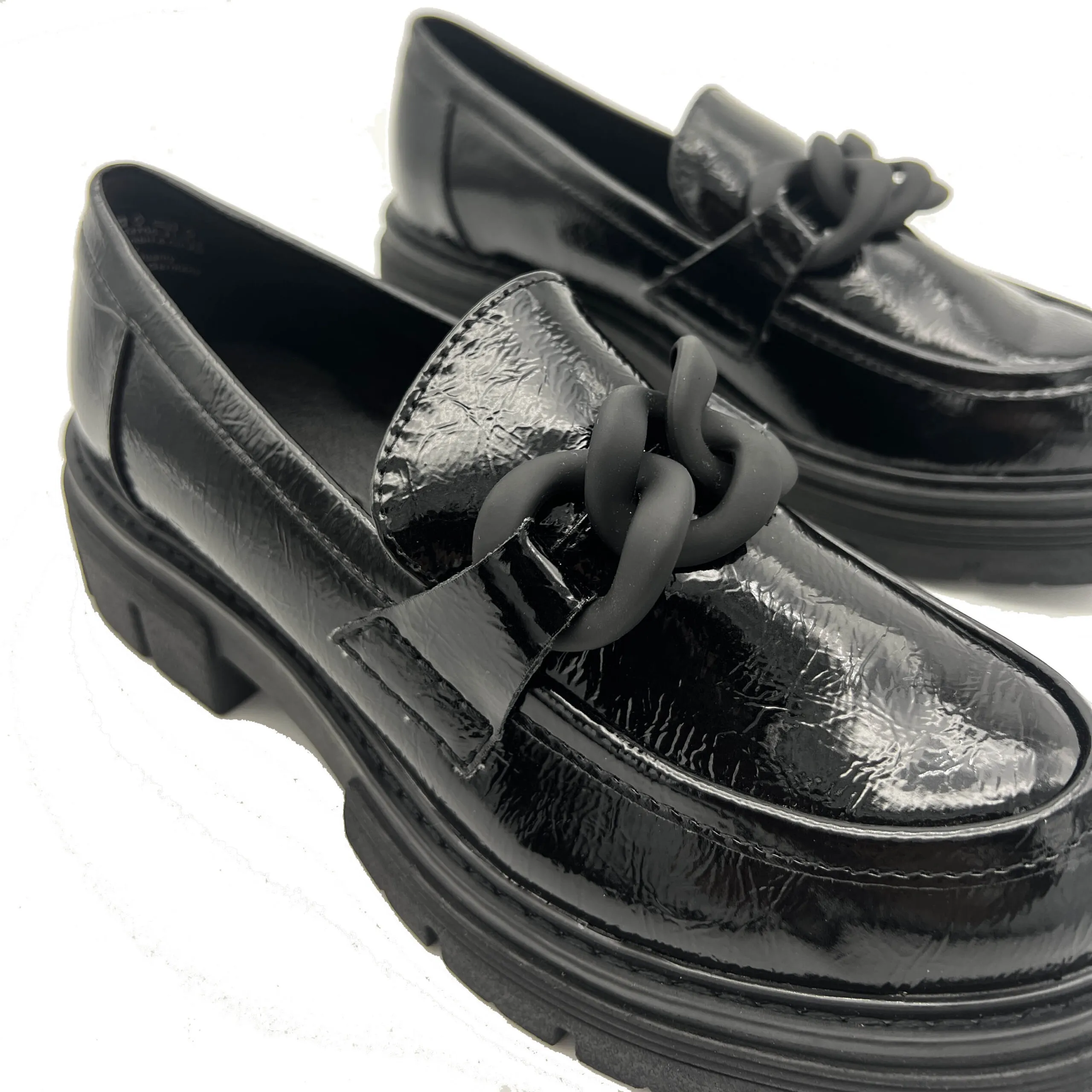 Marco Tozzi mocassino in vernice con accessorio Black