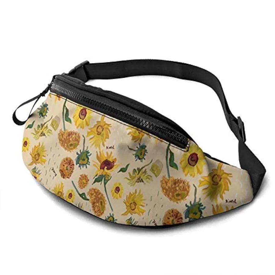 Marsupio per Uomo Donna,Marsupio Fiori di Girasole Marsupio con Cintura Tasca a Tracolla Regolabile Borsa a Tracolla Borsa sul P
