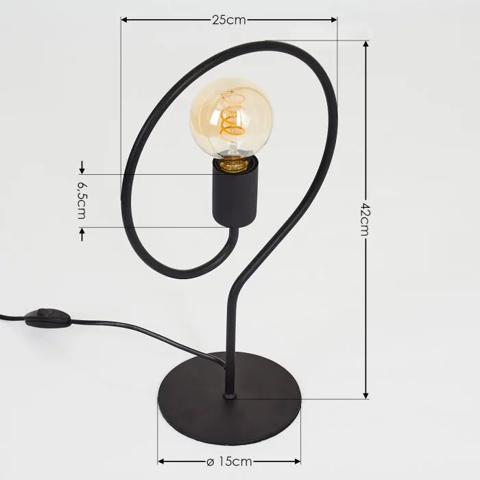 Mialo Lampada da tavolo Nero, 1-Luce