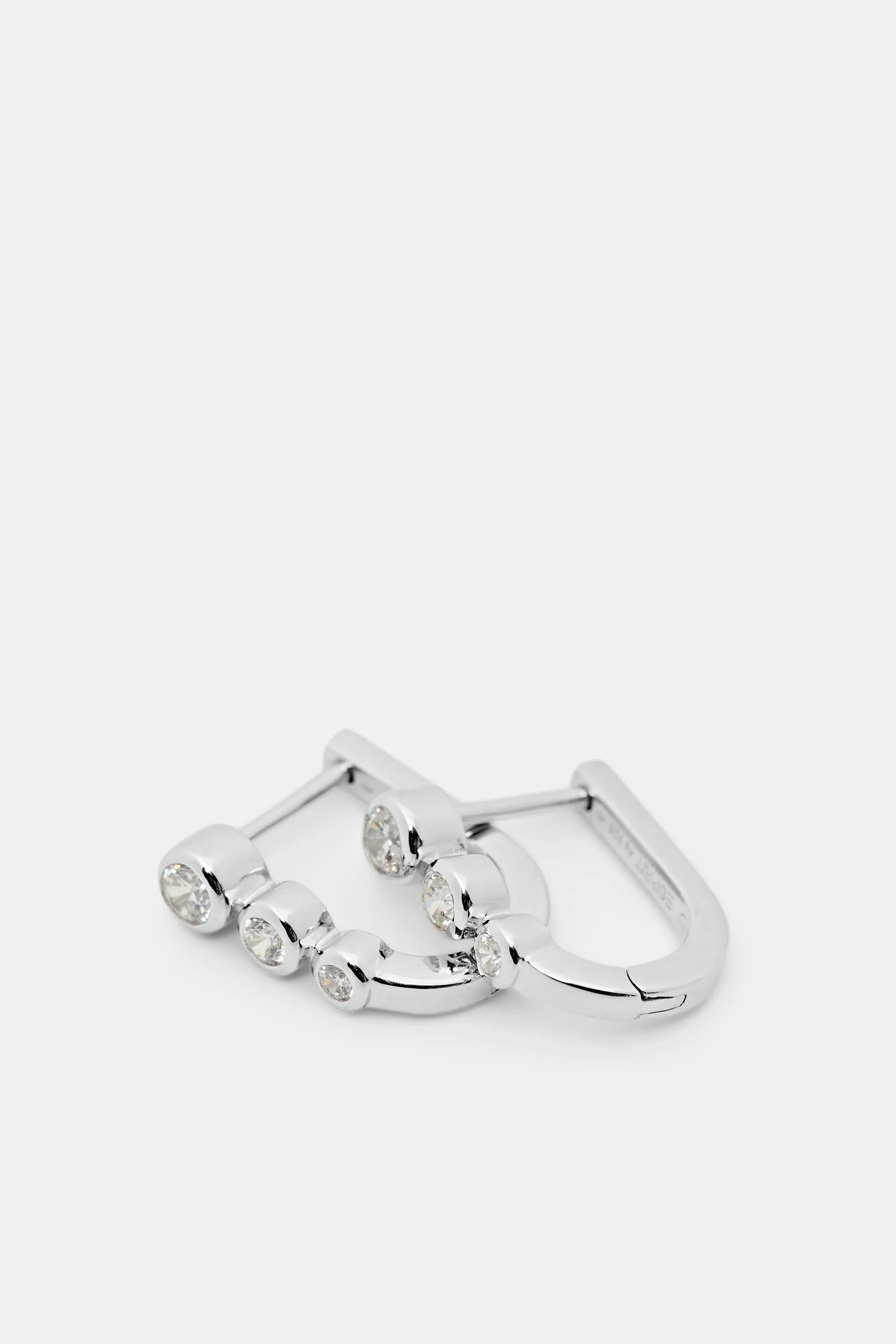 Mini orecchini con zircone in argento sterling
