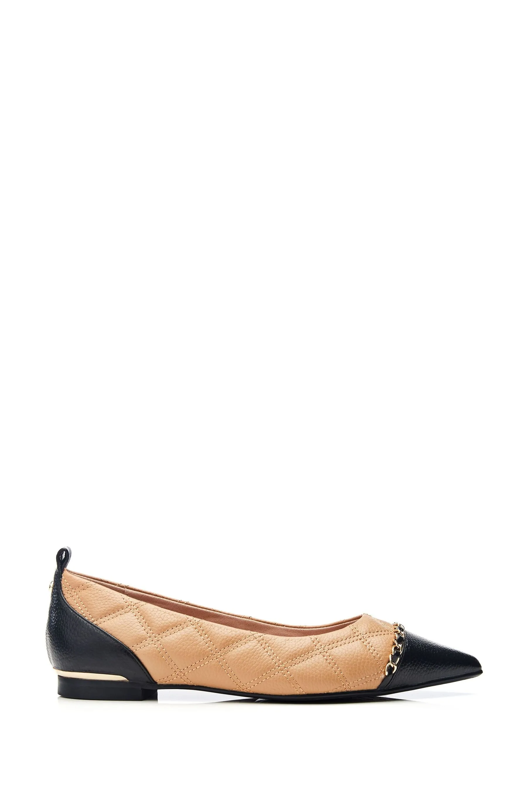 Moda in Pelle - Edessa - Ballerine a punta con Nero catena