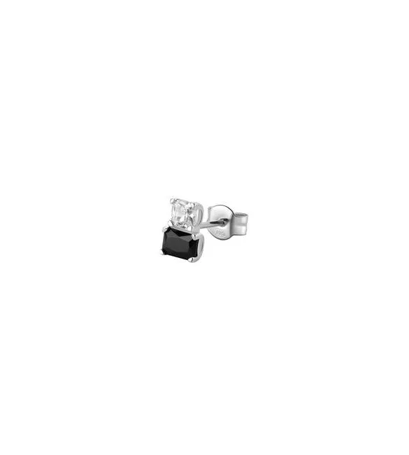Mono Orecchino Gioielli Fancy by Brosway in argento zircone baguette bianco e nero fmb07