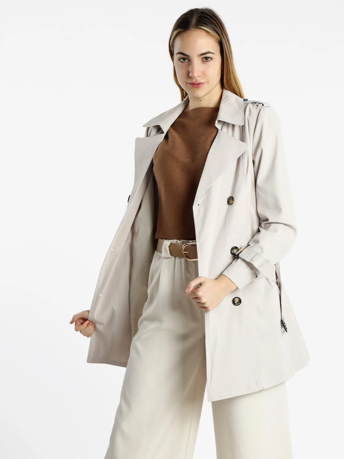 Monte Cervino Trench femme double boutonnage avec ceinture