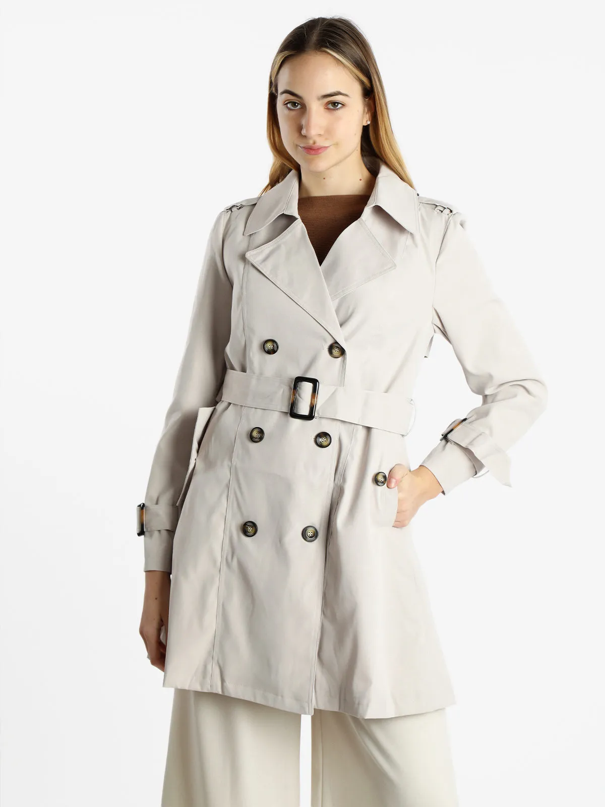 Monte Cervino Trench femme double boutonnage avec ceinture