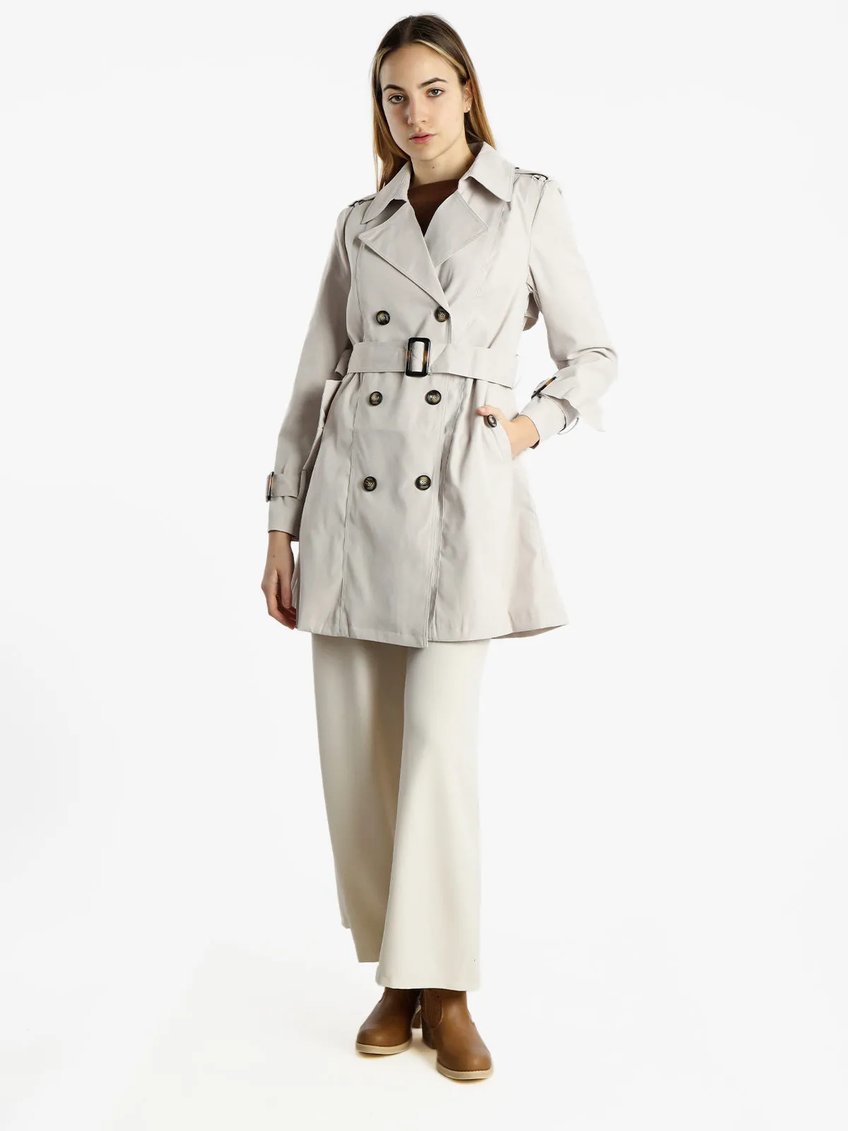 Monte Cervino Trench femme double boutonnage avec ceinture
