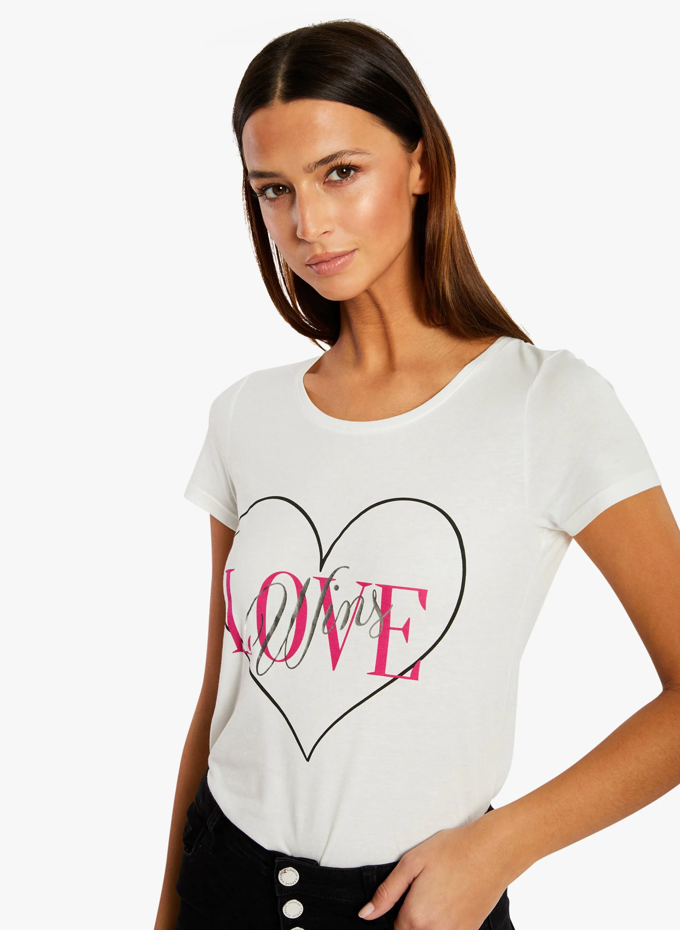  MORGAN   DWIN - T-shirt serigrafata in cotone | Bianco