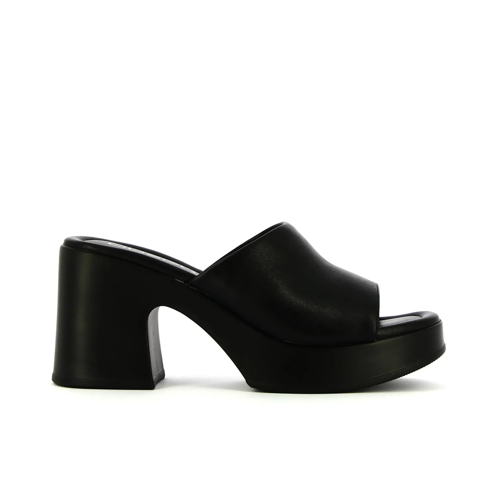 Mules nere con tacco e plateau