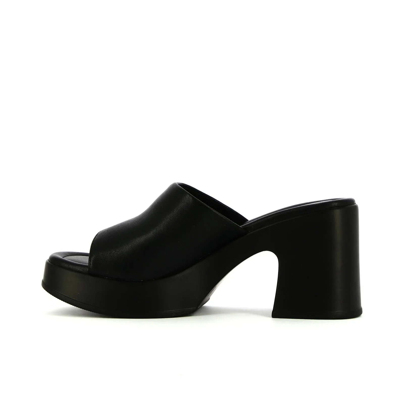 Mules nere con tacco e plateau