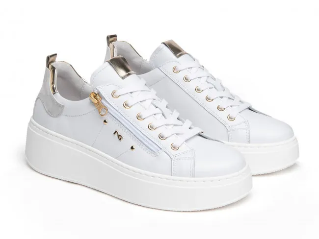 NERO GIARDINI SCARPE IN PELLE DONNA INVERNO E218222D 707  SNEAKERS BIANCO