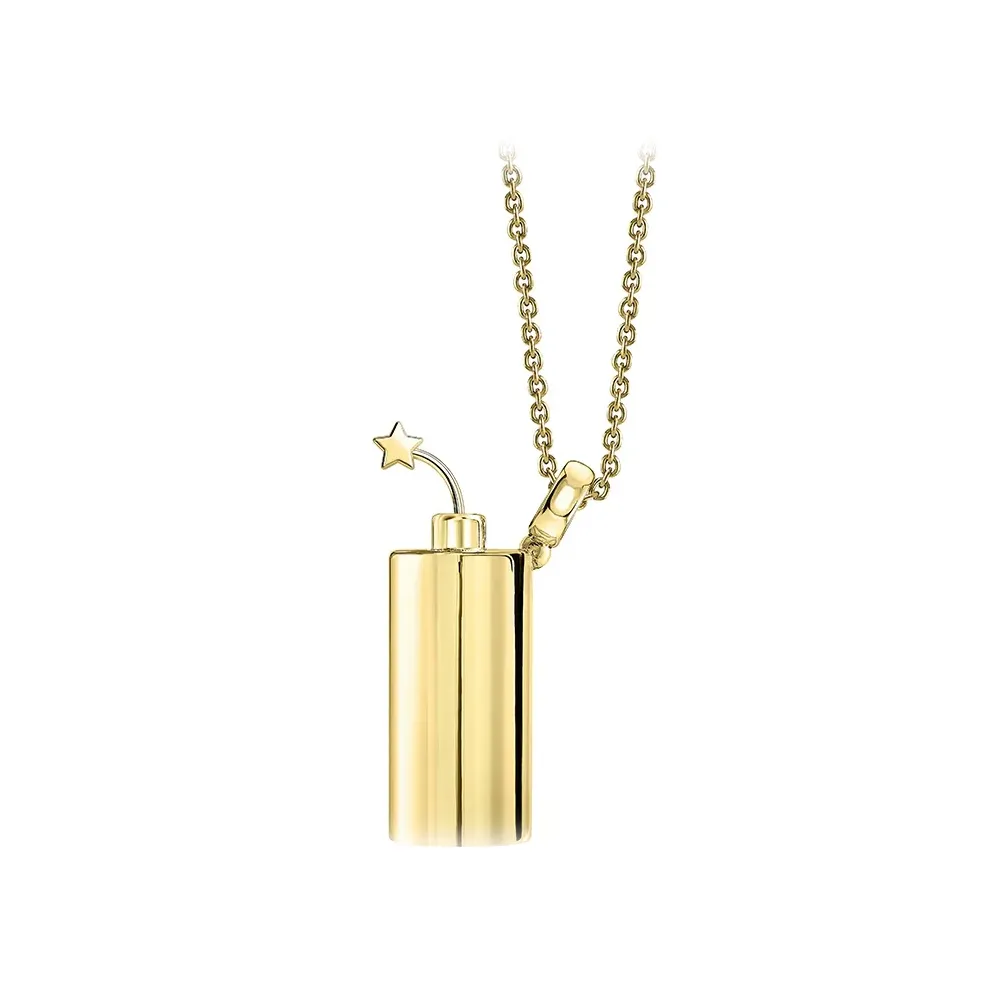 NESS1 - Have A Blast Collana Oro Giallo 9Kt e Diamanti - Sex Bomb Collection - Collana Artigianale - Alta Qualità Luxury