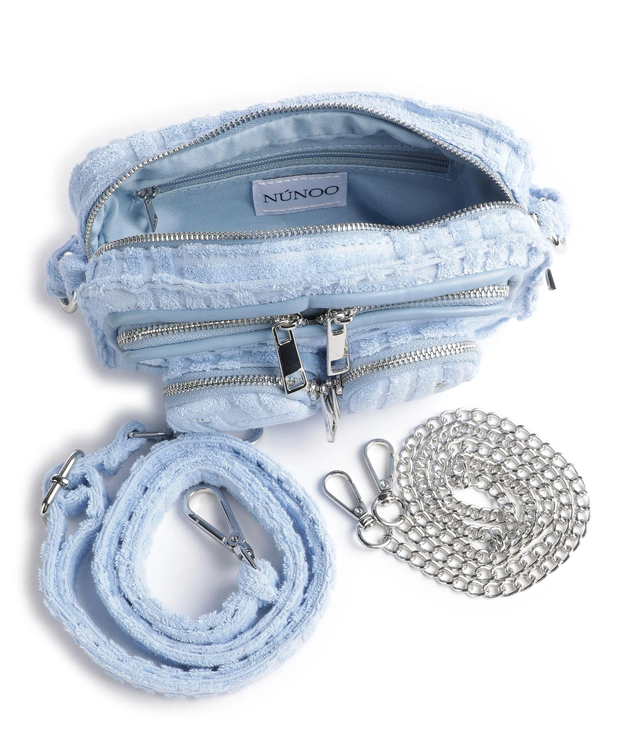  Núnoo Terry Helena Borsa a tracolla poliestere blu chiaro  