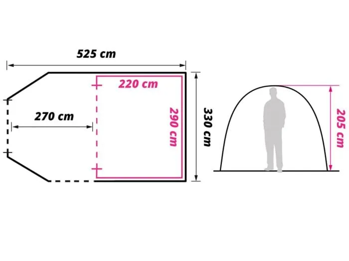Obelink Summer 4 XL Easy Air CoolDark tenda a tunnel