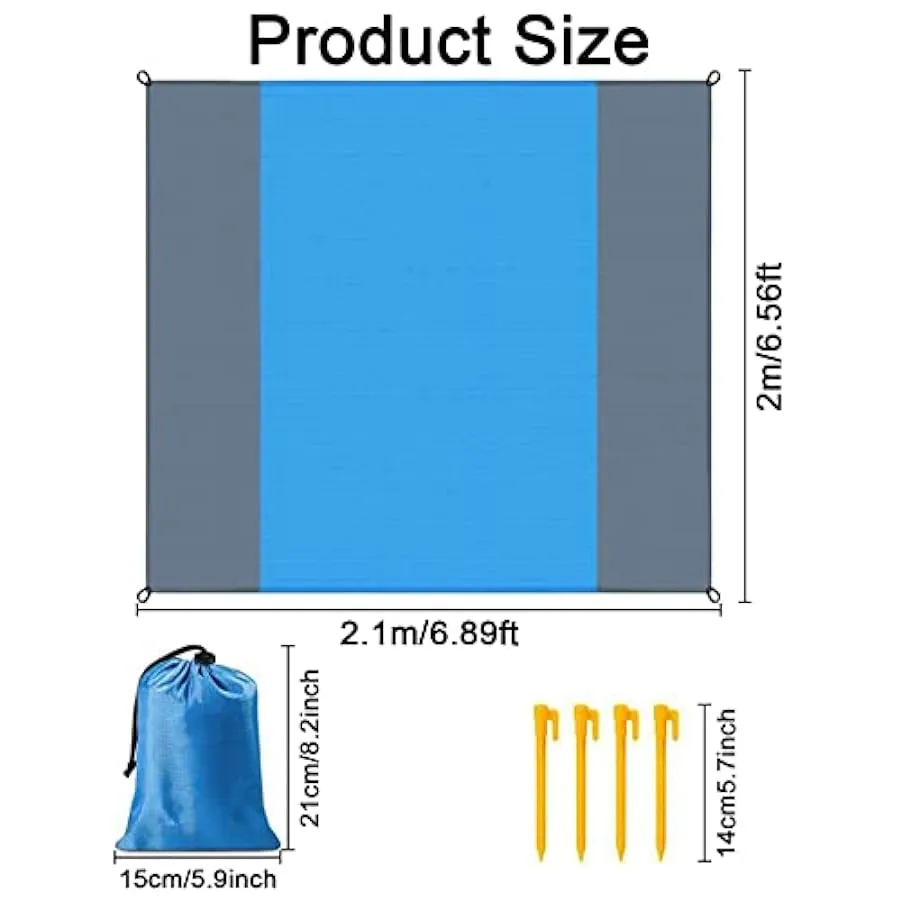 OPAHUTER Coperta da Spiaggia Grande Tappetino da Spiaggia Impermeabile Senza Sabbia 200 * 210cm Coperte da Picnic Leggere Anti S