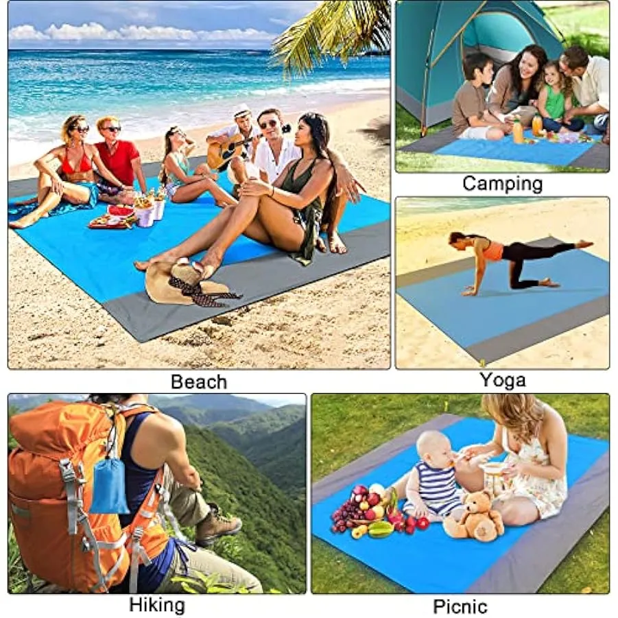 OPAHUTER Coperta da Spiaggia Grande Tappetino da Spiaggia Impermeabile Senza Sabbia 200 * 210cm Coperte da Picnic Leggere Anti S