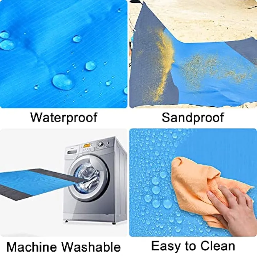 OPAHUTER Coperta da Spiaggia Grande Tappetino da Spiaggia Impermeabile Senza Sabbia 200 * 210cm Coperte da Picnic Leggere Anti S