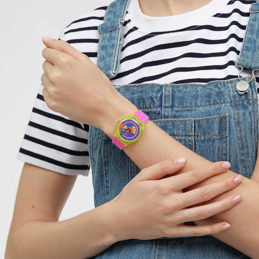 orologio Swatch rosa solo tempo Neon