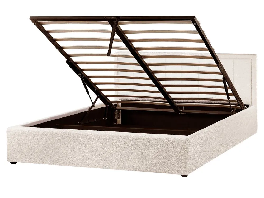 Ottoman Bed Boucle MONTLAUR 160 x 200 cm (EU King Size) Beige