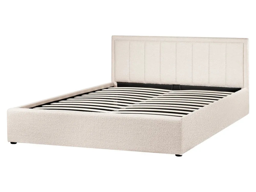 Ottoman Bed Boucle MONTLAUR 160 x 200 cm (EU King Size) Beige