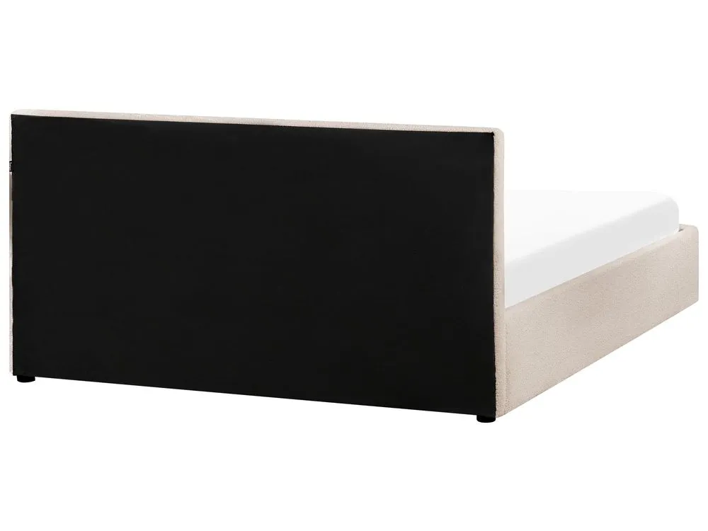 Ottoman Bed Boucle MONTLAUR 160 x 200 cm (EU King Size) Beige