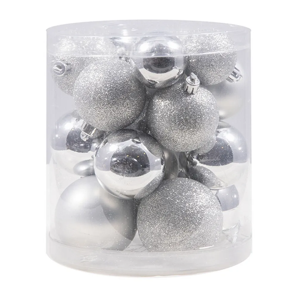 Palline decorative color Argento per Albero di Natale Confezione 20 pz Viscio