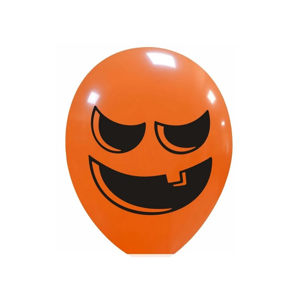 Palloncini in lattice arancioni con zucche halloween cf da 20