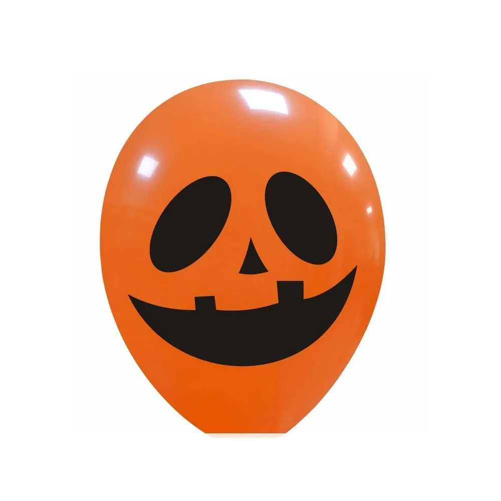 Palloncini in lattice arancioni con zucche halloween cf da 20