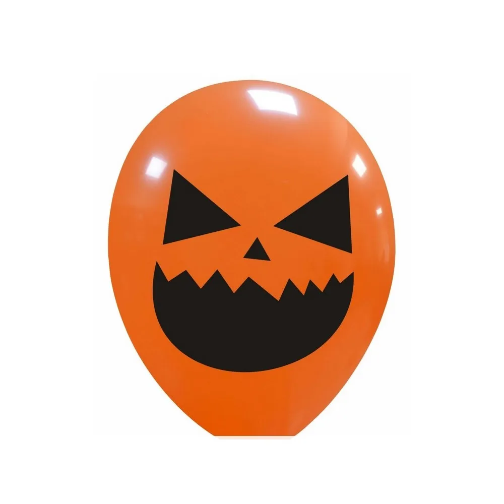 Palloncini in lattice arancioni con zucche halloween cf da 20