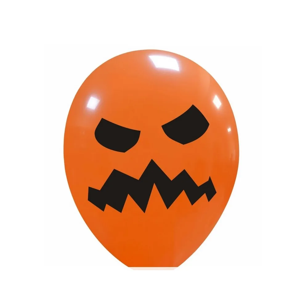 Palloncini in lattice arancioni con zucche halloween cf da 20
