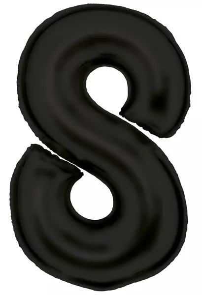 Palloncino foil numero 8 nero satinato 86 cm