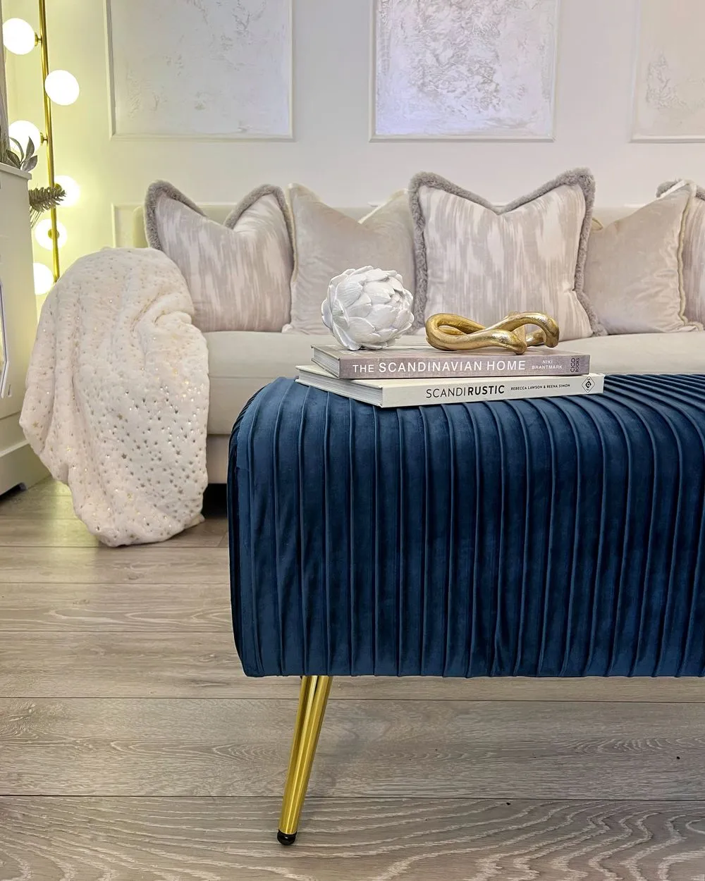 Panca velluto blu PATERSON