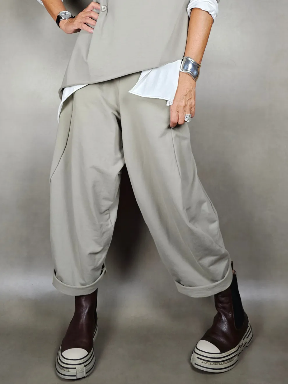 pantalone felpa cuciture dietro 100co