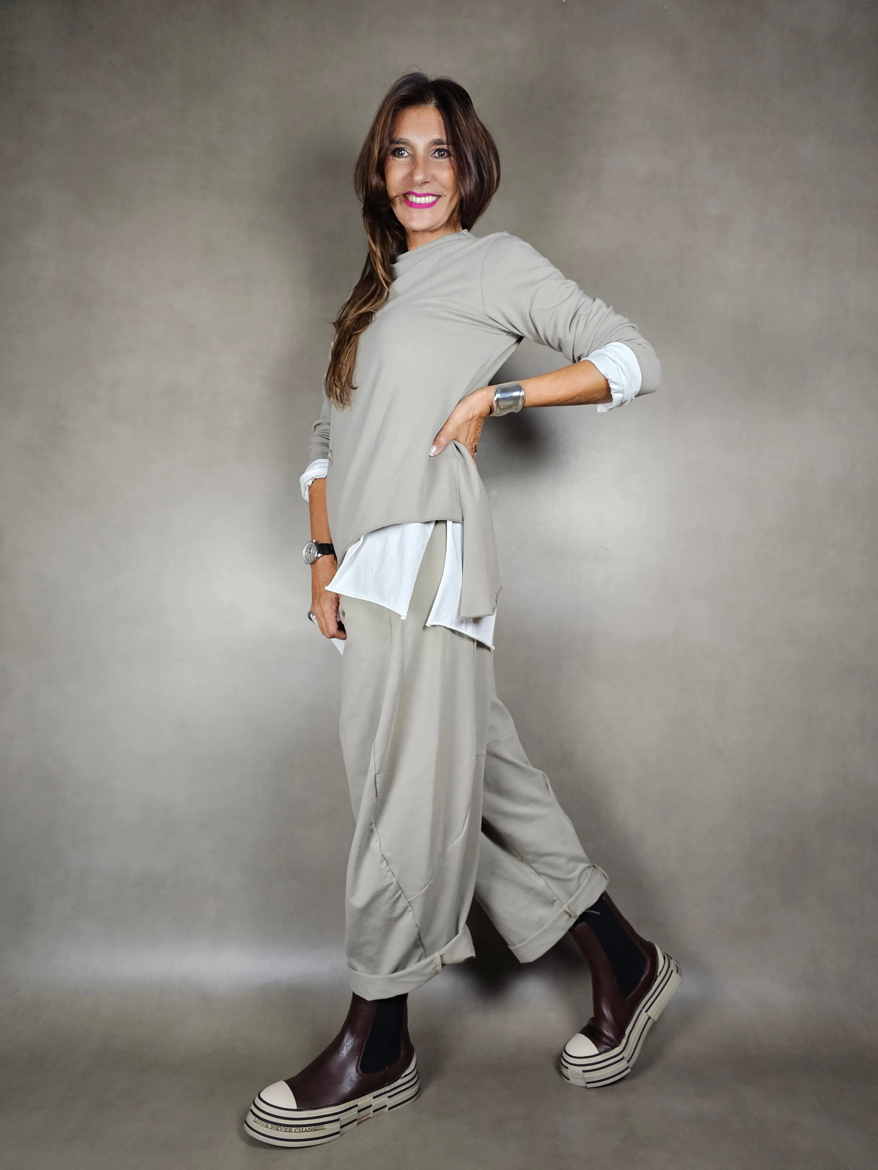 pantalone felpa cuciture dietro 100co