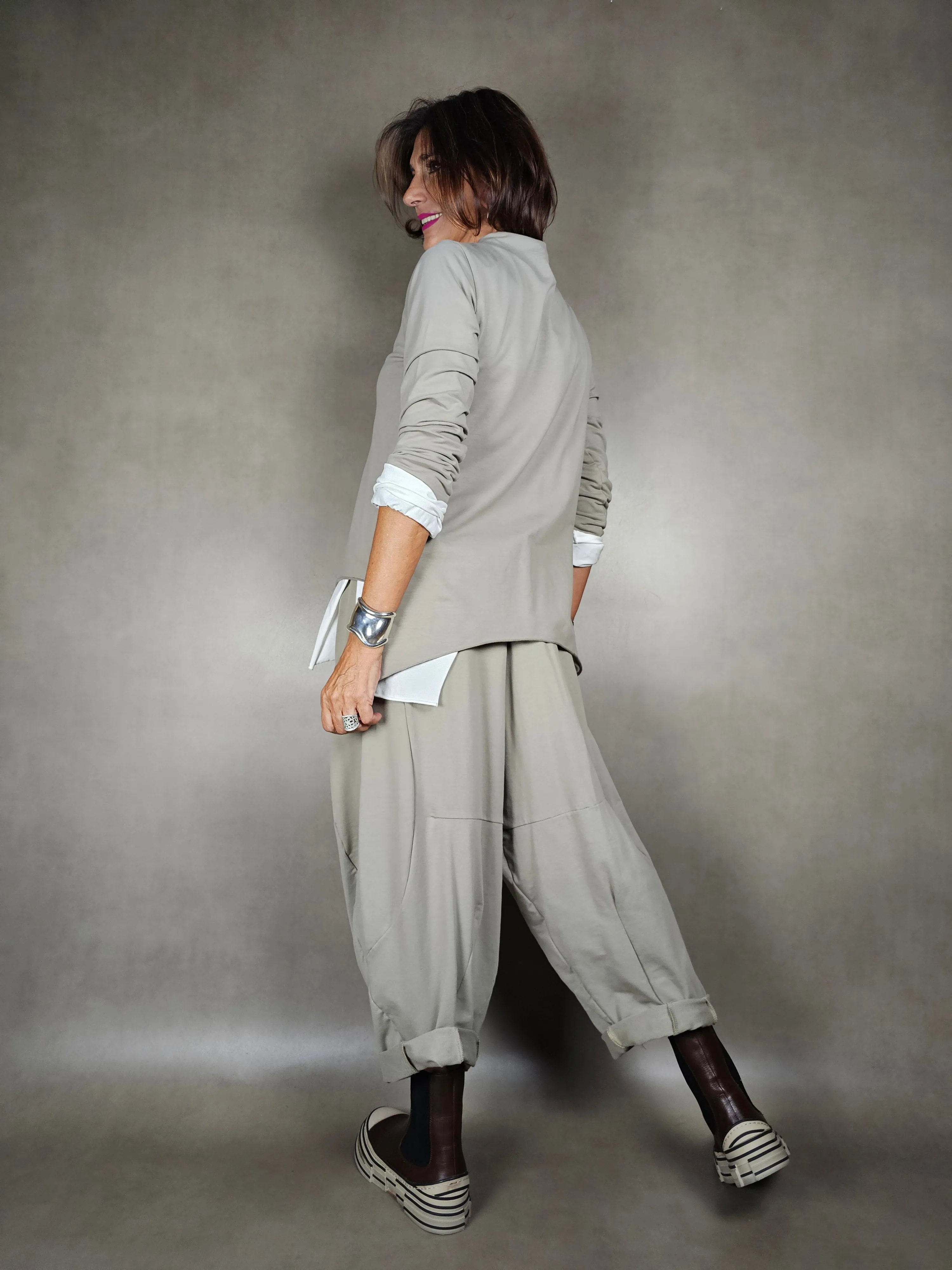 pantalone felpa cuciture dietro 100co