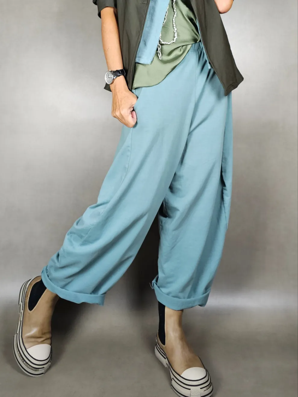 pantalone felpa cuciture dietro 100co