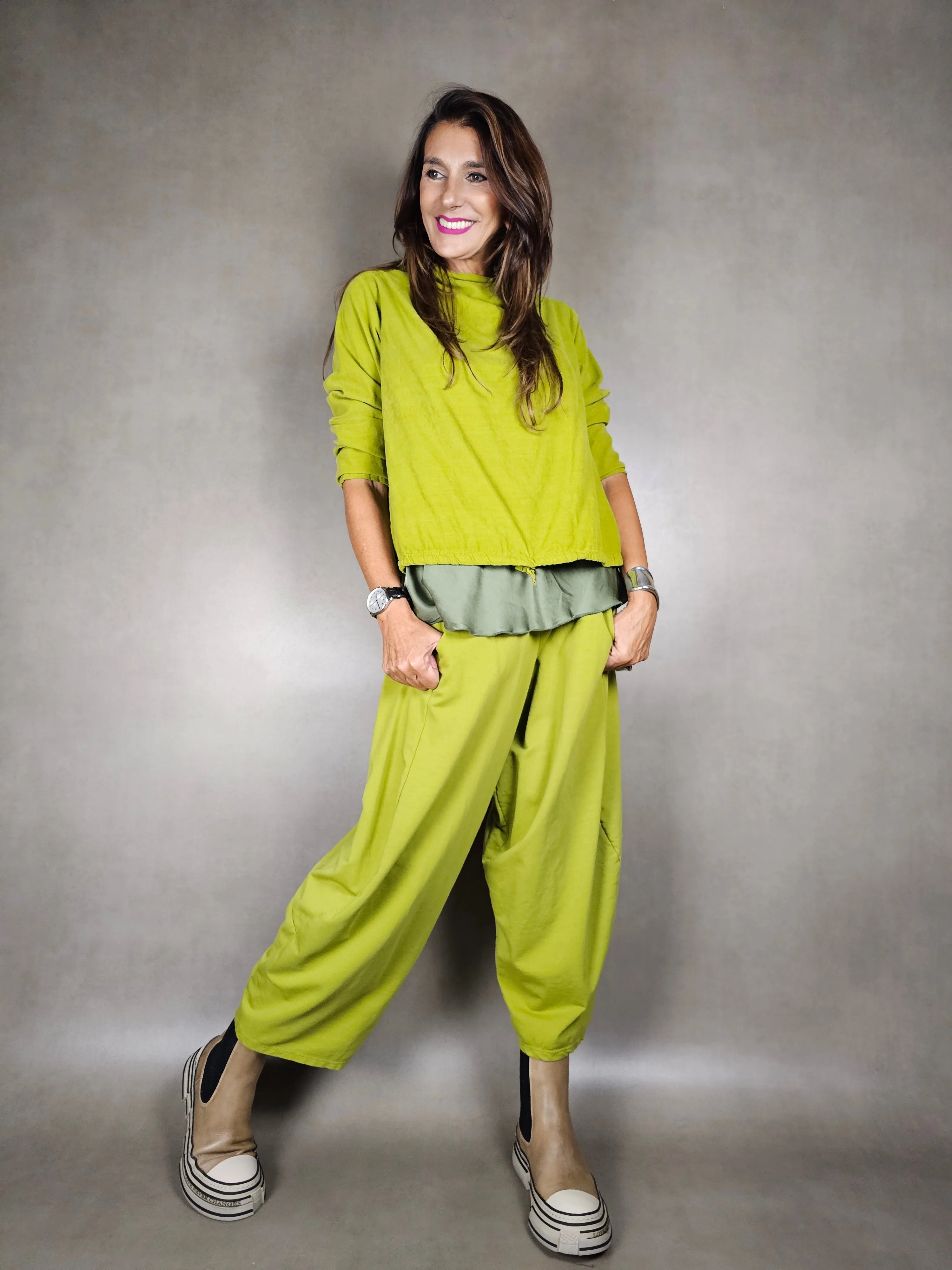 pantalone felpa cuciture dietro 100co