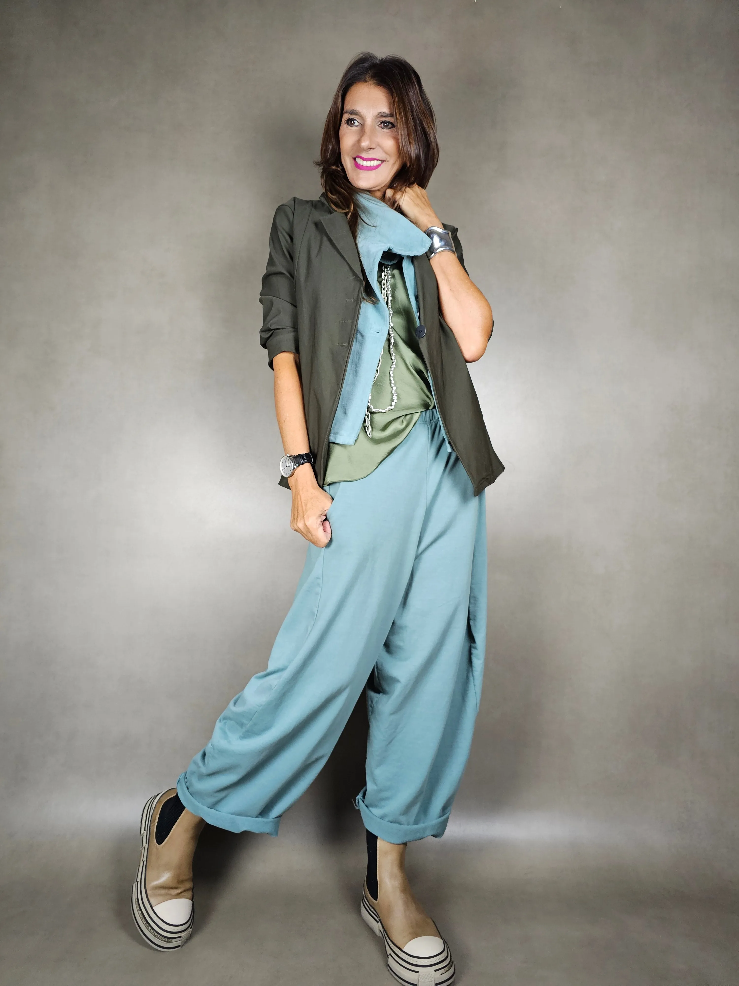 pantalone felpa cuciture dietro 100co