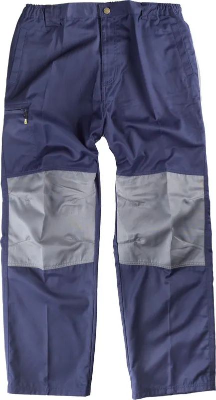 Pantaloni a contrasto ginocchio e ginocchio in contrasto grigio navy