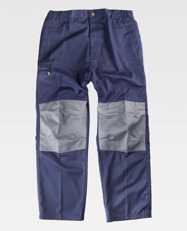 Pantaloni a contrasto ginocchio e ginocchio in contrasto grigio navy