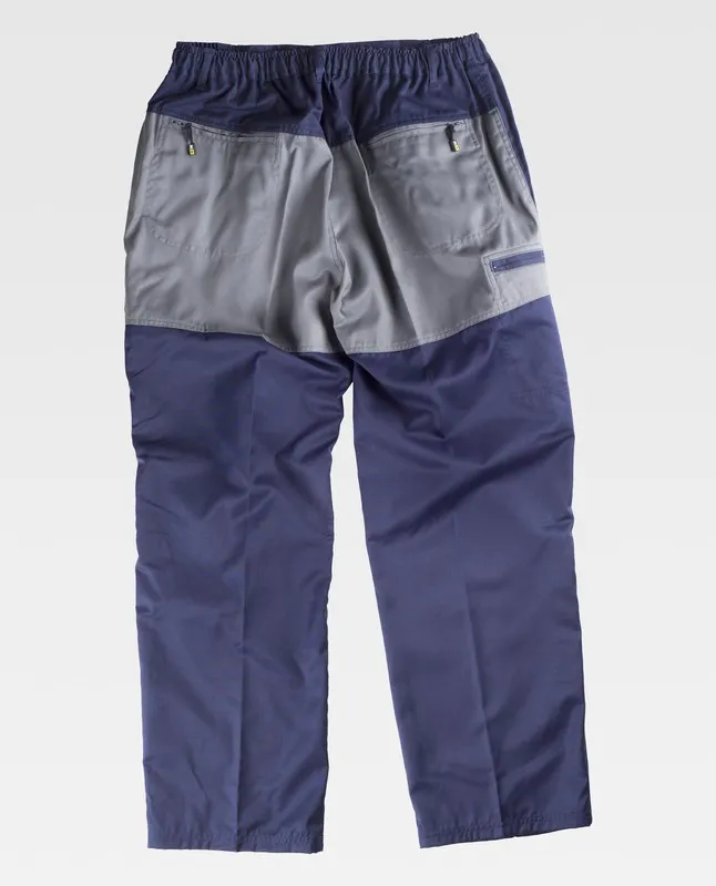 Pantaloni a contrasto ginocchio e ginocchio in contrasto grigio navy