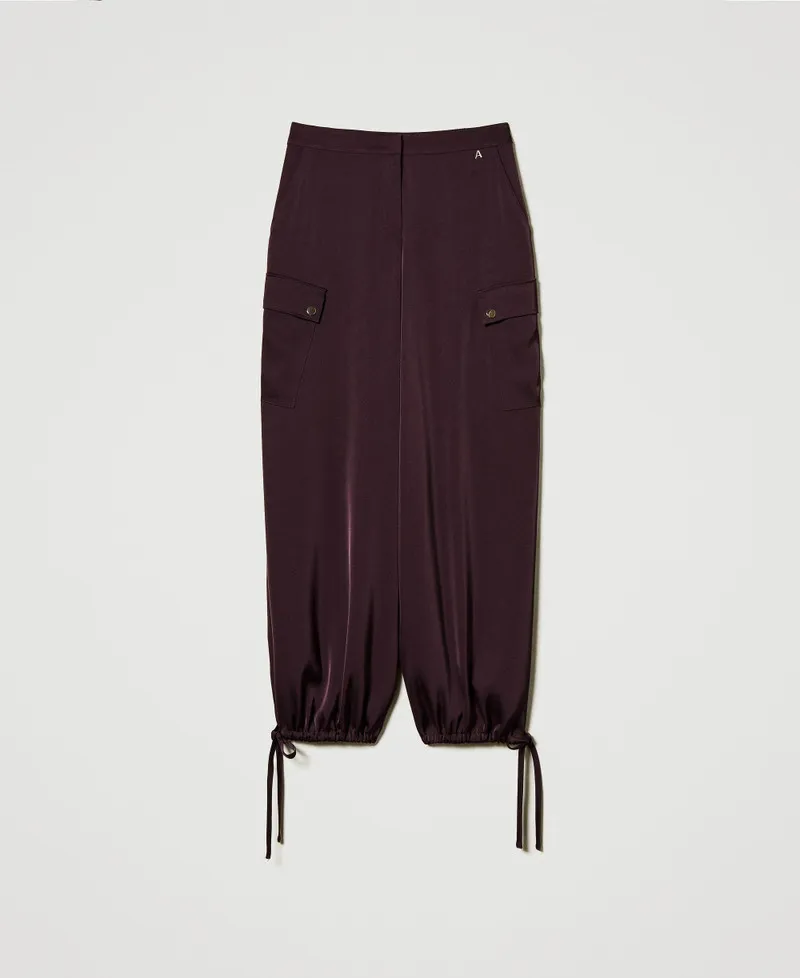 Pantaloni cargo in raso