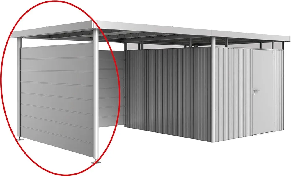 Parete laterale per casetta Biohort HighLine H3 Argento