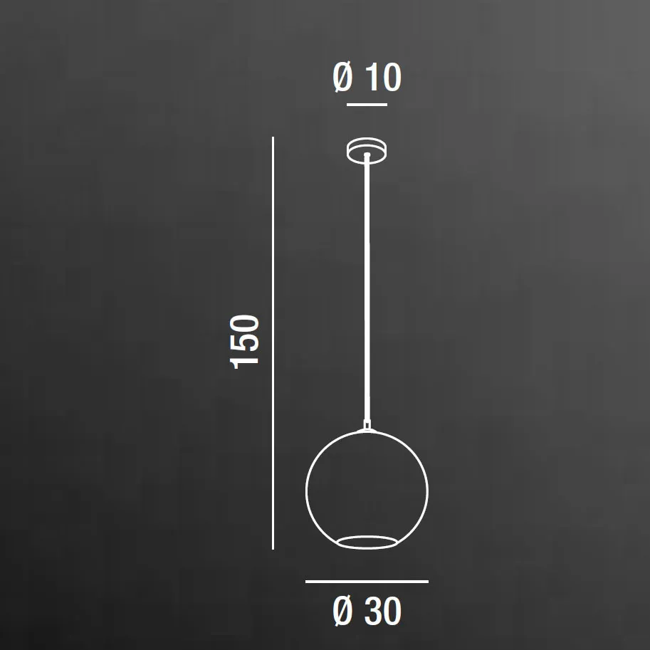 Perenz  Sospensione piccola di design moderno in cromo lucido e diffusore in vetro Ufo - 60W