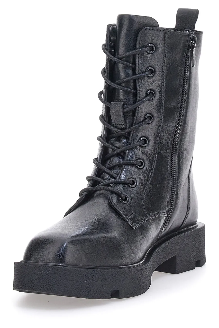   PITTARELLO ROCK Anfibi Neri In Pelle Pittarello Rock 6680