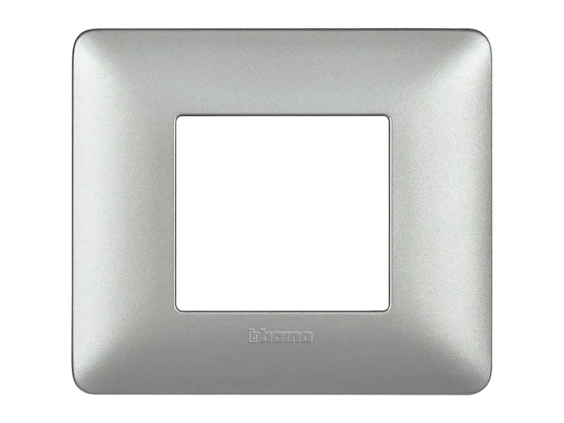 Placca Bticino Matix 2 moduli 96x84 mm argento