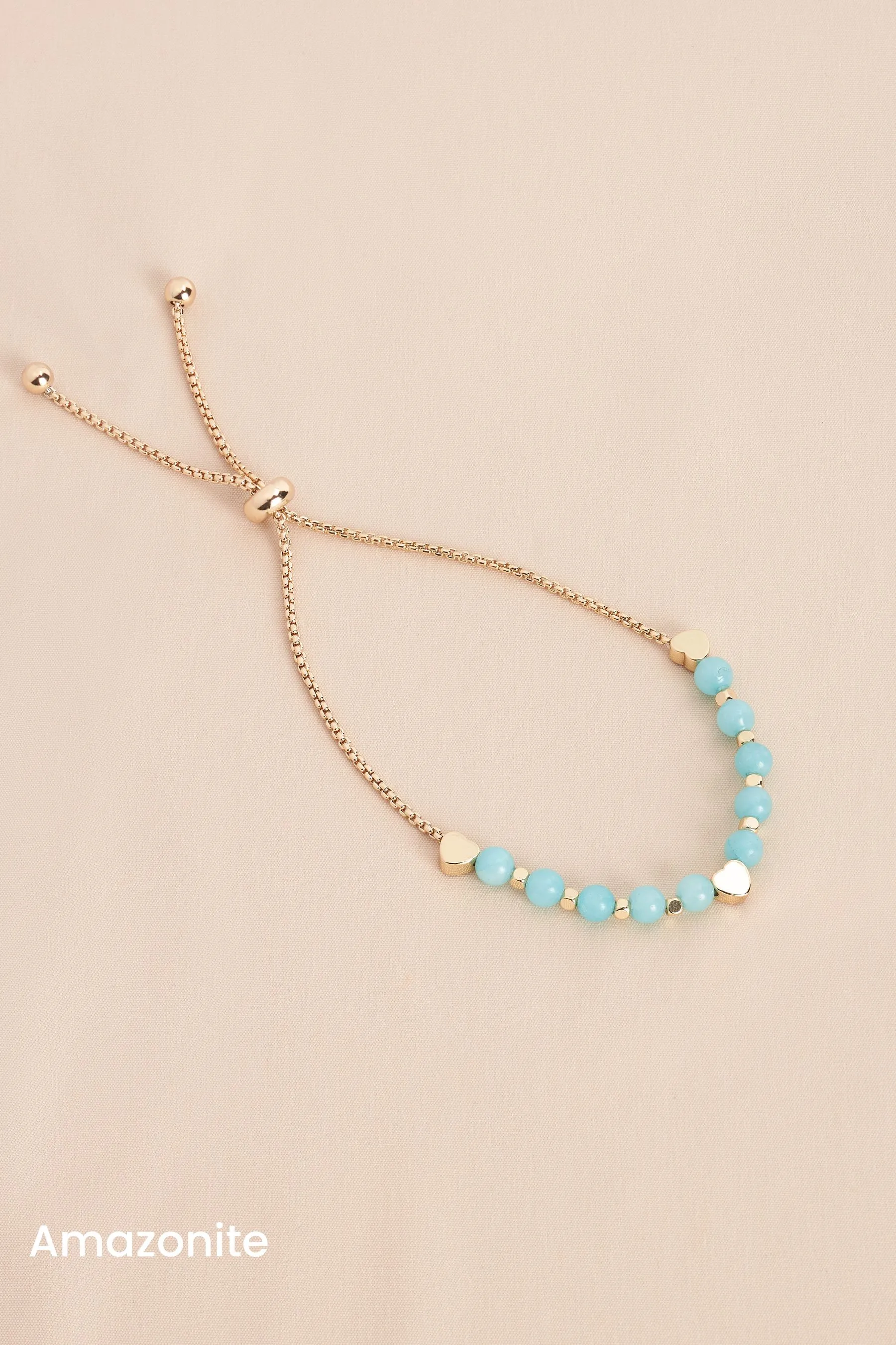 Placcatura oro/argento  - Bracciale elastico in ottone riciclato con Stone semiprezioso