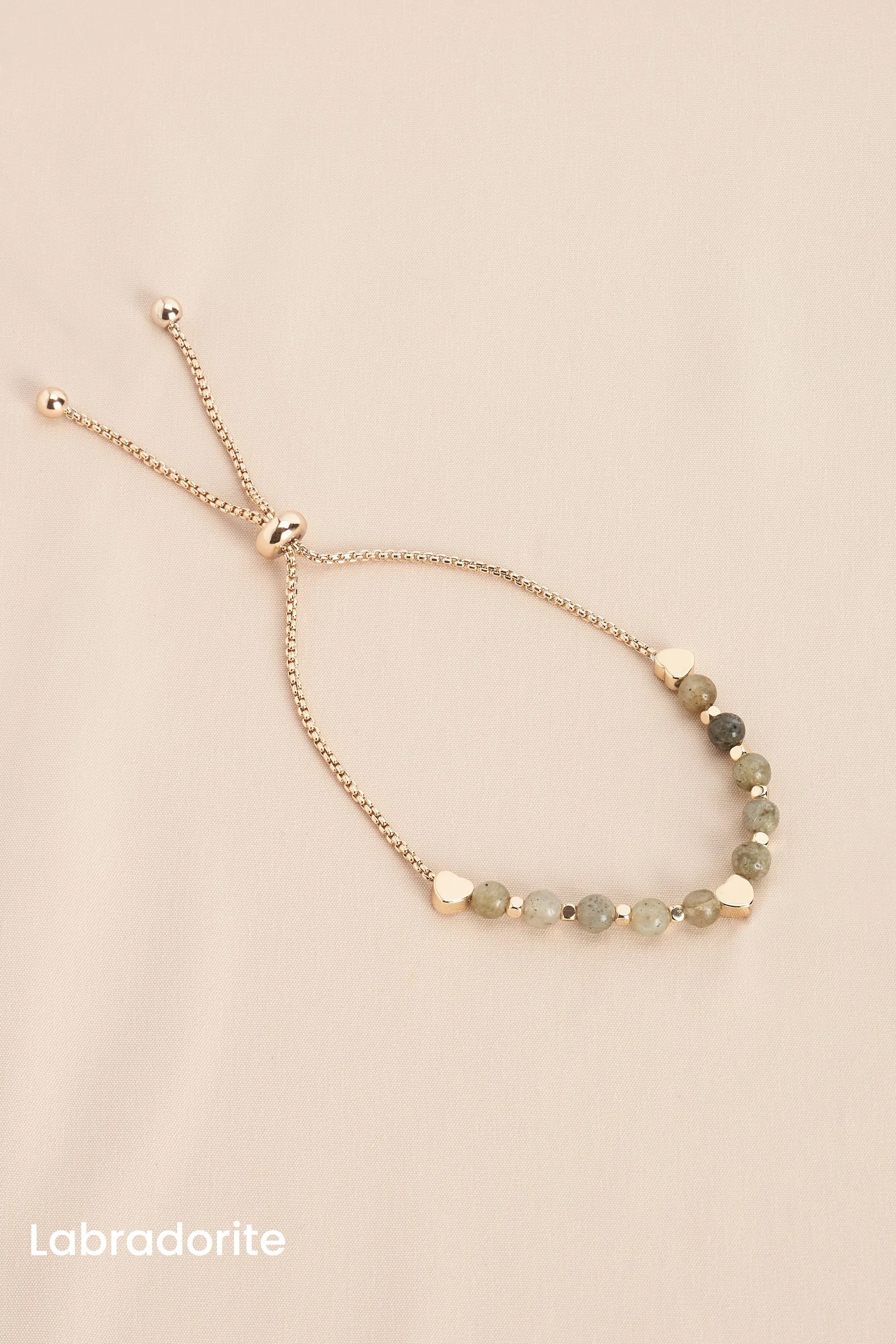Placcatura oro/argento  - Bracciale elastico in ottone riciclato con Stone semiprezioso