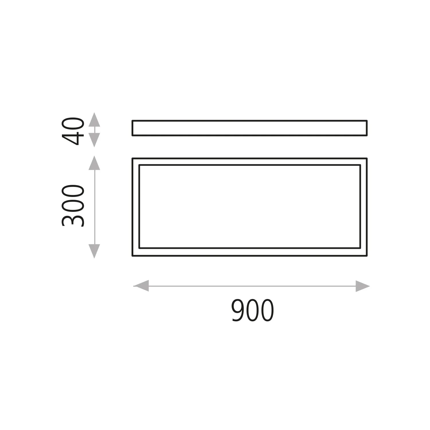 Plafoniera Pannello Rettangolare Argento Dono Led 4000K L90 cm ACB