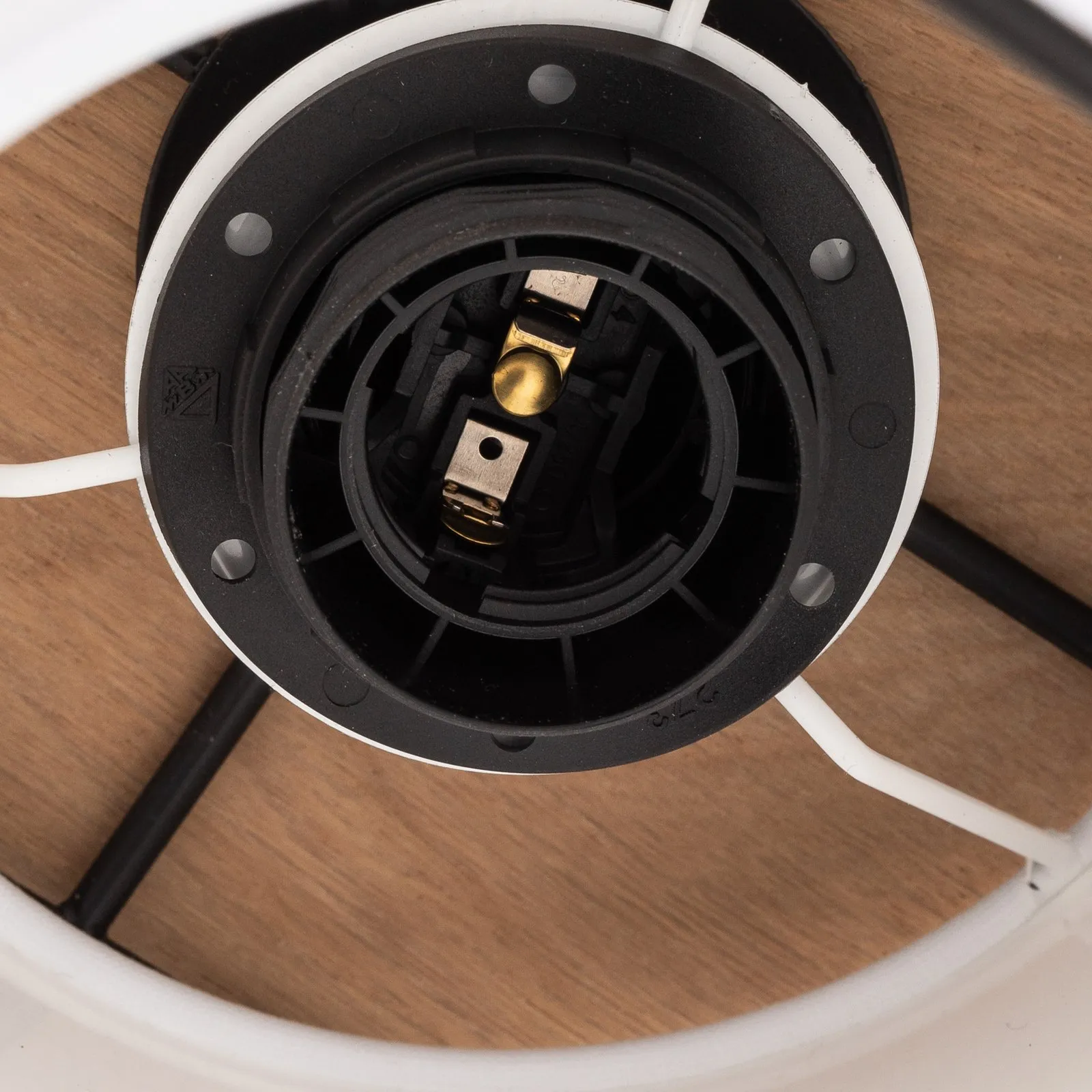 Plafoniera Trapper, nero/bianco/rovere, 4 luci