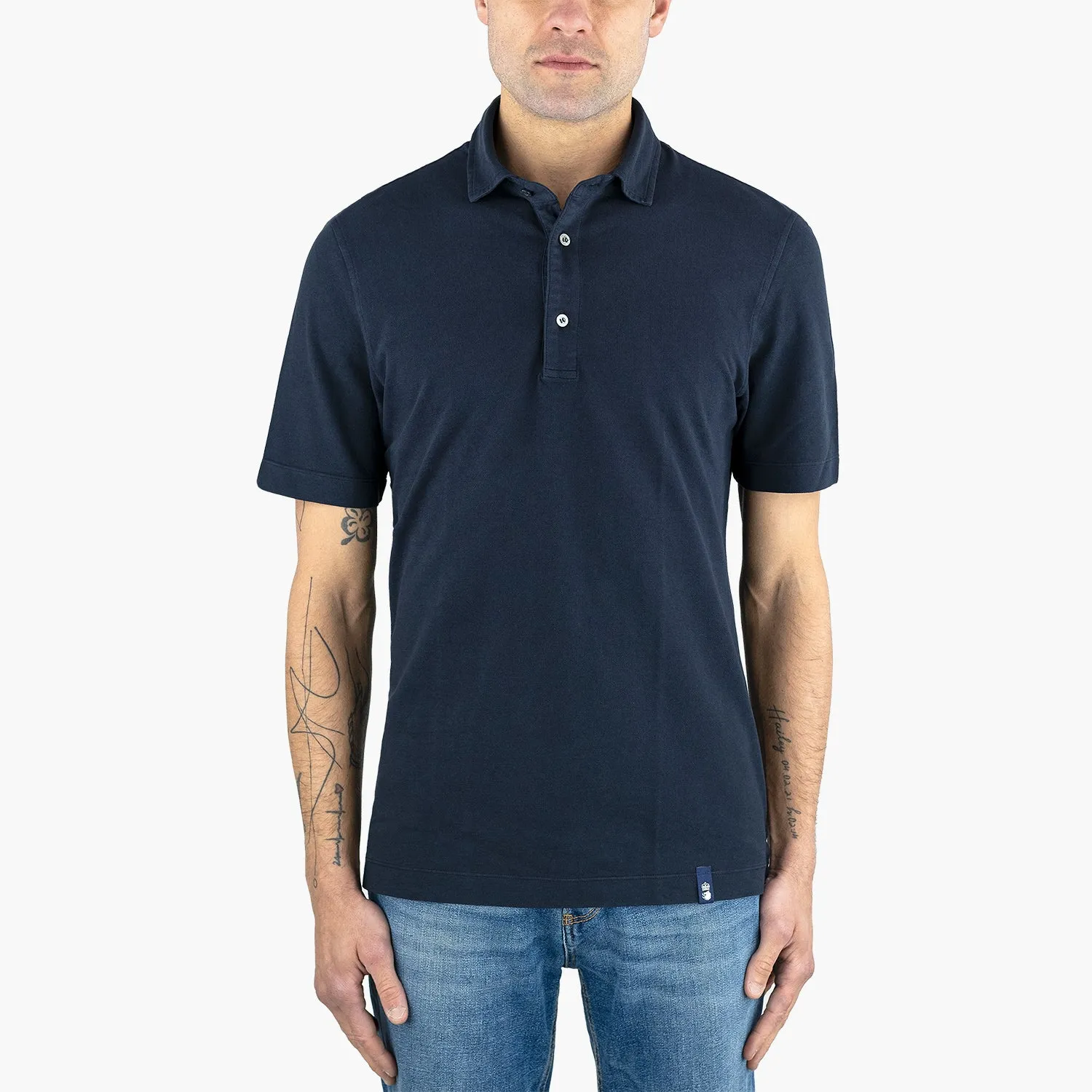 Polo DRUMOHR in Cotone Piquet Blu Navy